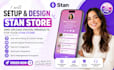 setup and design stan store and upload digital products for your stan store