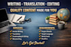 do english translation hand script copywritting article novel localization seo