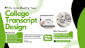 transcript design college high school ged certificate award degree transcript
