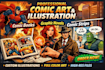 comic graphic novel, comic strip, comic artist comic, comic illustration