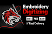 convert your logo to embroidery digitizing file dst pes