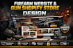 design firearm website gun shopify store ammunition website with logo design