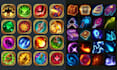 create 2d game icons, hand drawn game assets, skill icon, objects and  props