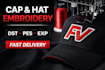 convert your logo into cap and hat embroidery digitizing file