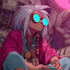 do a cyberpunk anime art