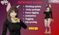 create custom furry vrchat avatar, 3d fursona, vtuber vrm PC quest