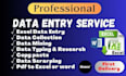 do data entry, web scraping, copy pase data entry