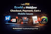 ecwid webflow checkout fix payment error mobile bug SEO speed cart fix