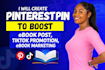 create pinterest pin to boost ebook post, tiktok promotion, ebook marketing