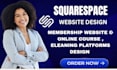design squarespace membership website, online course elearning platform website