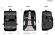 create bag tech pack, handbag, tote bag, backpack design with technical drawing