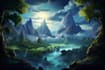 magical fantasy worlds and landscapes