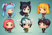 design cute animals emoticon, stickers, character, chibi