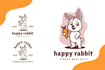 do creative beautiful rabbit logo