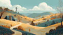 illustrate beautiful flat landscape c