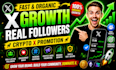 do fast organic growth for twitter x followers and crypto x promotion