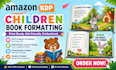 format and layout design children book for amazon KDP