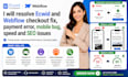 resolve ecwid webflow checkout fix payments error mobile bug speed SEO issues