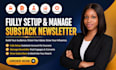 fully setup substack account manage substack newsletter substack website