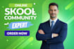 skool community manager setup ghl kajabi course mighty networks skool community