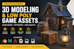 create 3d modelling and low poly game assets pbr in blender, maya, substance 3d