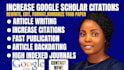 write and publish research articles and increase google scholar citations