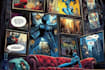 illustrate anime style superhero comic scenes