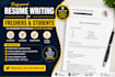 write a professional resume for students and freshers