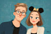 custom animated couple portrait illustration