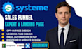 build systeme io sales funnel, landing page and systeme io website clickfunnel