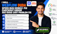 webflow duda speed bug mobile fix checkout error seo issue cart problem fix