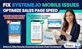 fix systeme io mobile responsive issues and optimize page speed