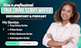 research and write true crime script podcast script and documentary script