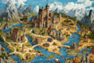 draw a fantasy map with digital watercolors