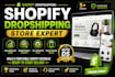 design shopify dropshipping store redesign auto ds integration product research