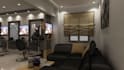 create realistic spa, barber shop 3d rendering with furniture layout