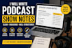 summarize your podcast into SEO optimized show notes