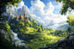 make amazing fantasy environment landscape