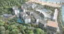 buildup beachfront resort, urban landscape masterplan, private pool villa render