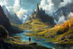 design a conceptual fantasy landscape