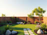 design layout 2d, landscape garden, backyard, pool