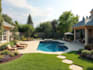 do landscape garden design, backyard, pool, patio