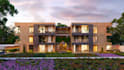 do photorealistic 3d commercial building exterior rendering