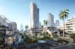 cgi coastal cityscape,3d residential tower complex,beachfront community render