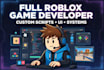 create a full roblox game with scripting and UI design