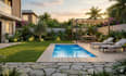 a contextual landscape backyard design as landscape architect with garden design