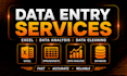 data entry, data analysis, excel dashboard, and spreadsheet tasks
