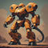 do macha robot ,armor, gundam in anime style