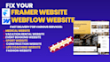 fix and edit framer to webflow website with responsive animation template