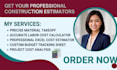 create spreadsheet excel construction cost estimator material labor calculator